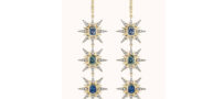 Marlo Laz Montana Sapphire Triple Starburst Earrings