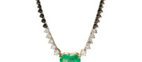 Ara Vartanian 18k Gold Necklace with Diamonds and Emerald