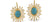 LALAoUNIS 18K Nubia Sunray Earrings with Turquoise and Diamonds