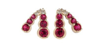 Ara Vartanian 18K White Gold Earrings with Rubellite and Diamonds