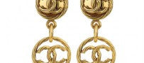 Vintage Chanel 1980s Logo Double Drop Earrings