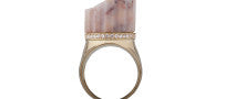 Completedworks Pink Marble and Diamond Incomplete Column Ring