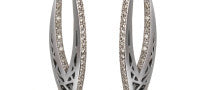 Deborah Pagani Limited Edition 18K White Gold and Diamond Small Dagger Earrings
