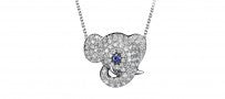 Bao Bao Wan 18K Little Elephant Diamond and Sapphire Necklace