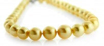 Natural Color Rare Deep Golden Pearls with Diamond Clasp