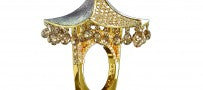 Bao Bao Wan 18K Gold and White Diamond Pagoda Ring