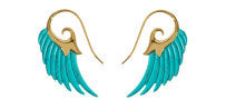 Noor Fares 18K Gold and Turquoise Wing Earrings
