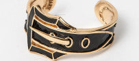 Rodarte Gold and Black Enamel Bracelet