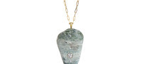 Cvc Stones Siempre Verde 18K Gold Beach Stone Pendant with Diamonds