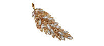 Van Cleef and Arpels 18K Yellow Gold and Diamond Leaf Brooch