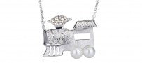 Bao Bao Wan 18K Little Train Diamond and Pearl Necklace