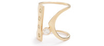 Carole Le Bris Perez 18K Gold Block Wrap Ring with Diamonds