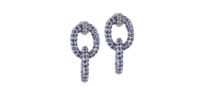 Carolina Bucci 18K Pave Double Link Earrings with Sapphires