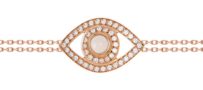 Netali Nissim 18K Rose Gold Protected Big Eye Bracelet with White Diamonds