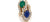 Bvlgari 18K Cabochon Emerald, Sapphire and White Diamond Ring