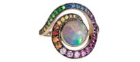 Noor Fares 18K Rainbow Spiral Moon Ring
