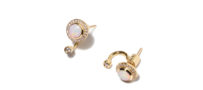 Pamela Love 18K Opal Gravitation Earrings with Diamonds