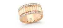 Walters Faith 18K Rose Gold and Diamond Thin Fluted Band Ring