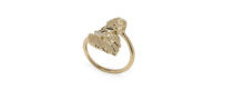 Jordan Askill 18K Viola Canadensis Double Leaf Ring with White Diamond