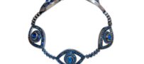 Netali Nissim 18K Gold Protected Five Large Eye Bracelet with Sapphires