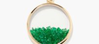 Aurelie Bidermann 18K Chivor Damier Medallion Pendant with Emeralds