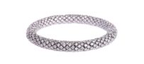 Carolina Bucci 18K White Gold Thick Pave Twister Luxe Bracelet with Diamonds
