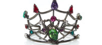 Rodarte Spider Web Cuff with Multicolor Swarovski Crystal Details