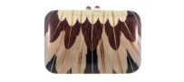 Silvia Furmanovich 18K Marquetry Feather Clutch with Citrine