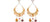 Rodarte Gold Crescent Earrings With Amber, Amethyst And Ruby Glass Cabochons