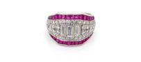 Art Deco Ruby and Diamond Ring