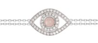 Netali Nissim 18K White Gold Protected Big Eye Bracelet with Diamonds