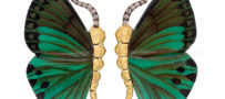 Silvia Furmanovich 18K Mini Marquetry Butterfly Earrings with Diamonds