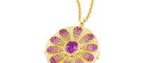 Future Fortune 18K Gold Marvel Locket Pink Sapphire Diamond Necklace