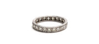 Latest Revival Estate Collection 1915 Platinum Old Cut White Diamond Full Eternity Ring