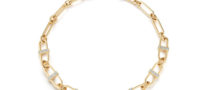 Deborah Pagani 18K Gold Pill Link Necklace with Diamonds