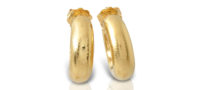LALAoUNIS 18K Gold Neolithic Bombe Hoop Earrings