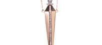 Diane Kordas 18K Rose Gold and Front Line Diamond Amulette Necklace