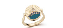 Renna 18K Nightscape Spin Ring with Sapphires and Diamonds
