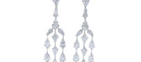 Oscar Heyman Platinum Shield Diamond Chandelier Earrings
