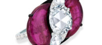 VAK 18K Diamond and Non-Treated Mozambique Ruby Ring
