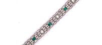 Bvlgari 1930\'s Platinum Emerald and White Diamond Bracelet